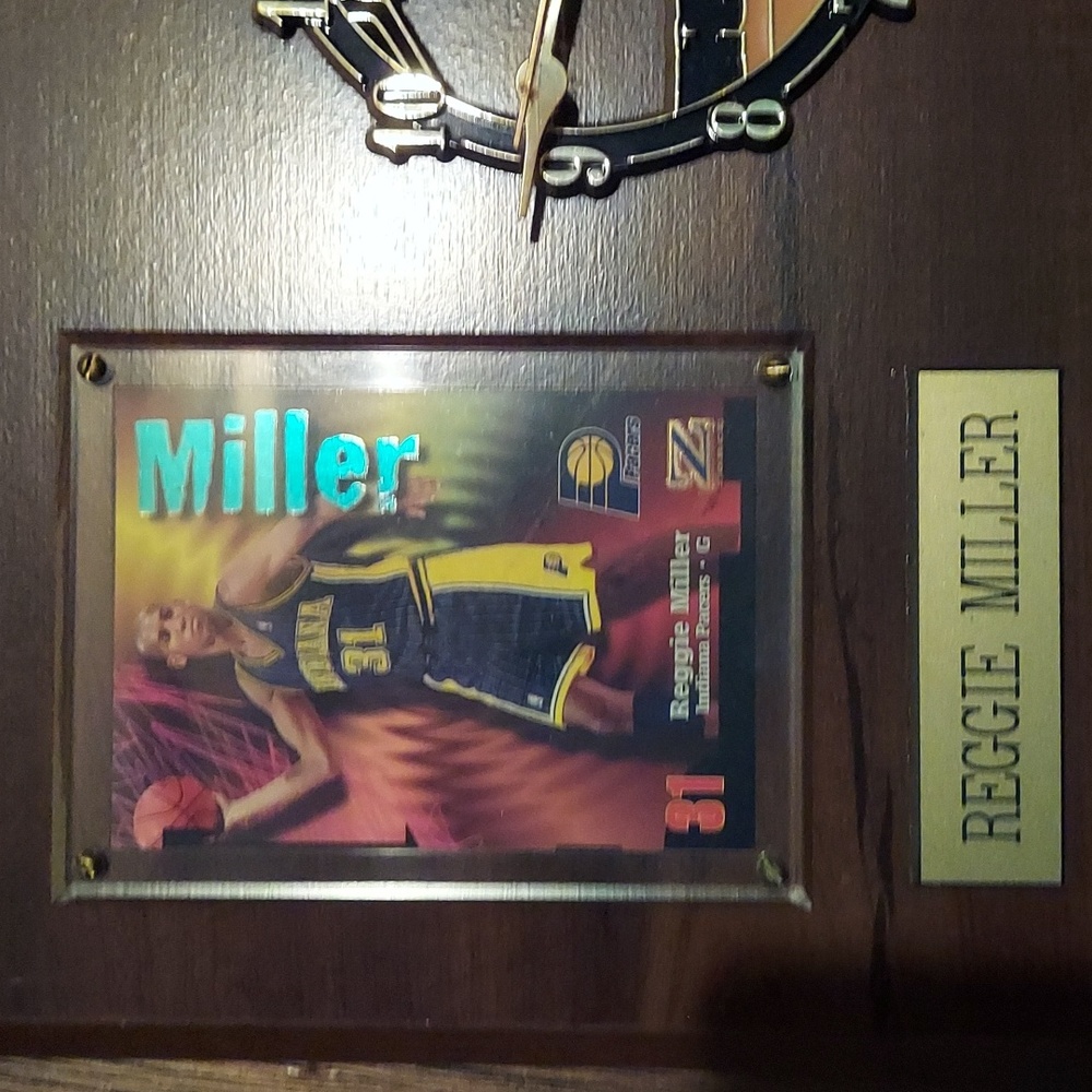 Reggie Miller playing card with clock